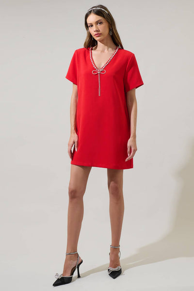 Stazie Red Shift Dress