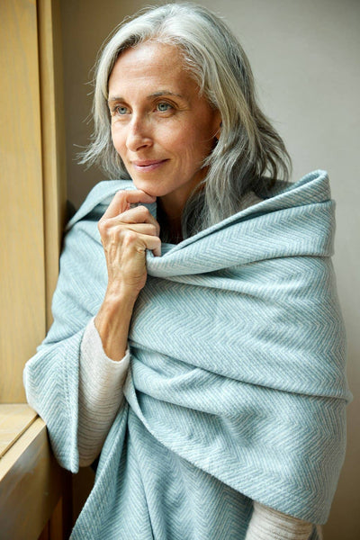 ChappyWrap - Bayside Herringbone Shawl - Fog