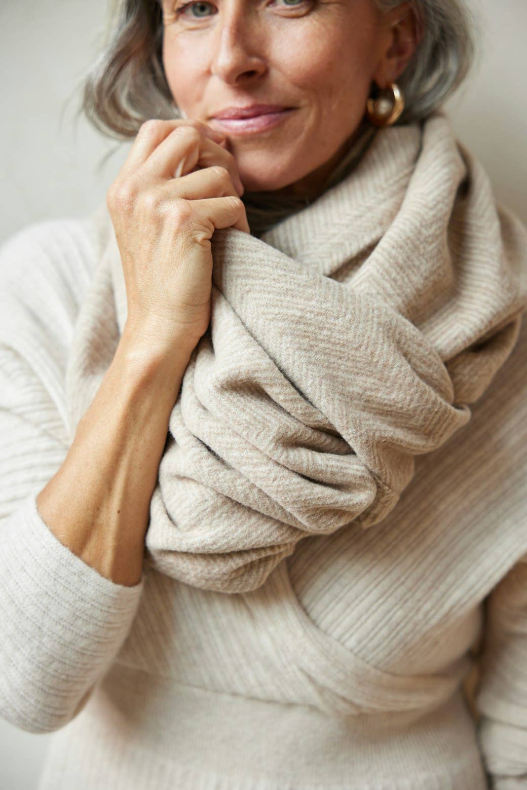 ChappyWrap - Bayside Herringbone Shawl - Wheat