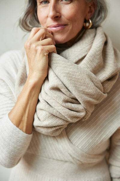 ChappyWrap - Bayside Herringbone Shawl - Wheat