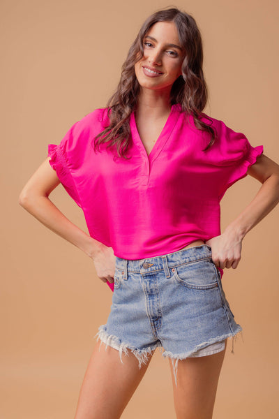 Hot Pink Silky Top