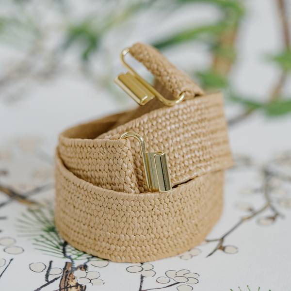 Dark Raffia Interchangeable Stretch Belt Band Medium
