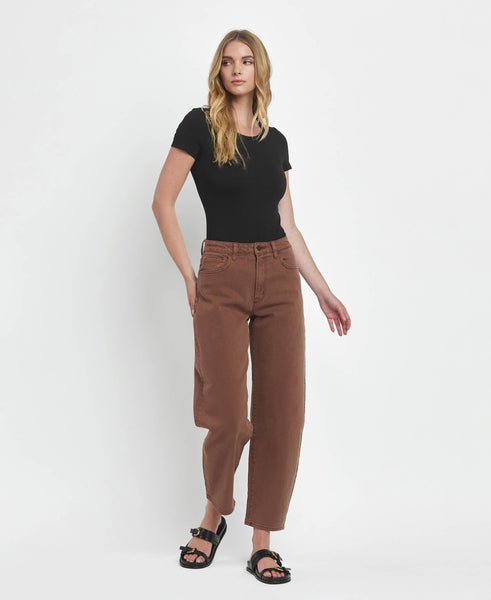 Slim Brown Barrel Jean