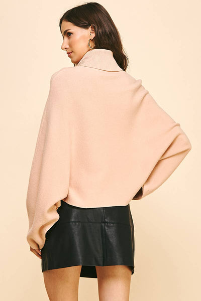 Dusty Peach Turtleneck Sweater