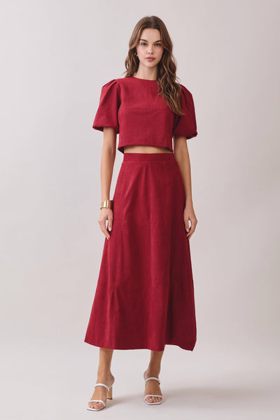 Cranberry Cropped Top