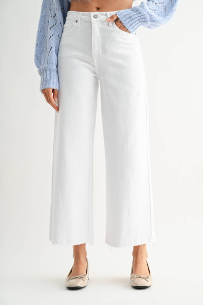 Optic White Scissor Cut Denim