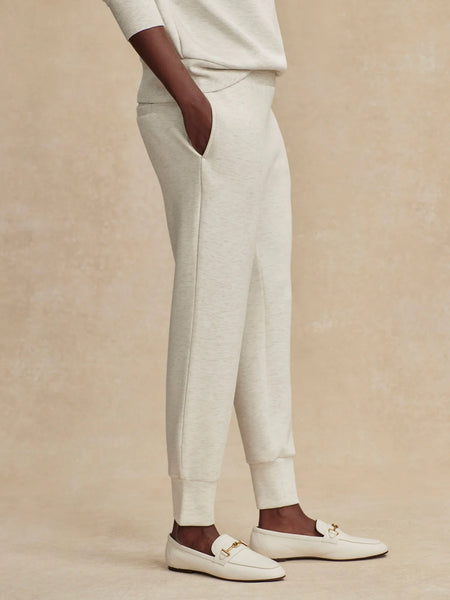 Varley The Slim Cuff Pant 25" in Ivory Marl