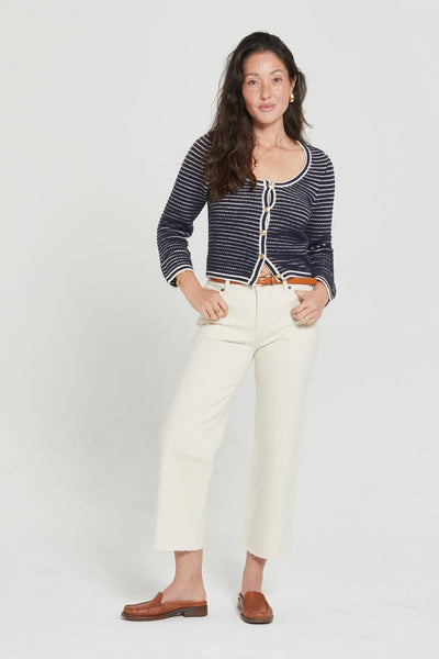 Aberdeen Ecru Ankle Crop High Rise Jean