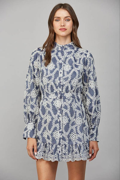 Dark Skies Eyelet Lace Dress
