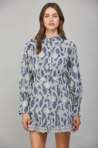Dark Skies Eyelet Lace Dress