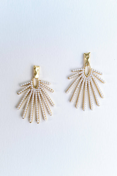 Pearl Sunburst Earrings