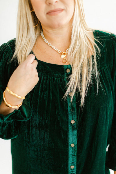 Vera Green Velvet Dress