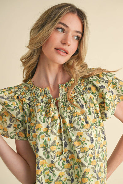 Yellow Floral Top