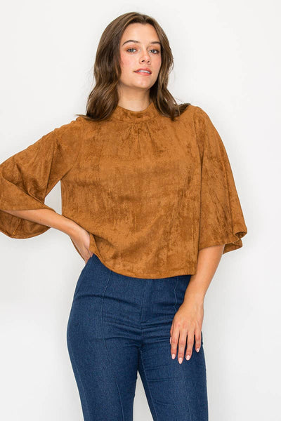Camel Suede Top