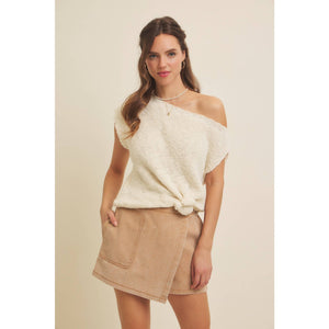 Washed Taupe Skort