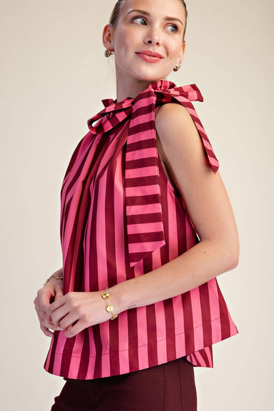 Olivia Ruffle Neck Charcoal/Navy