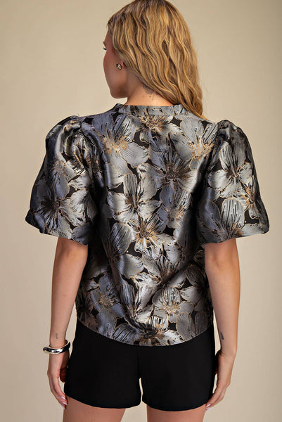 Gilded Garden Top in Black