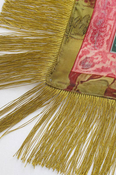 Fringed Crane Print Square Scarf Arriving Thursday