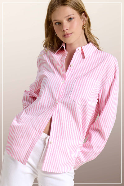Pink Stripe Button Down