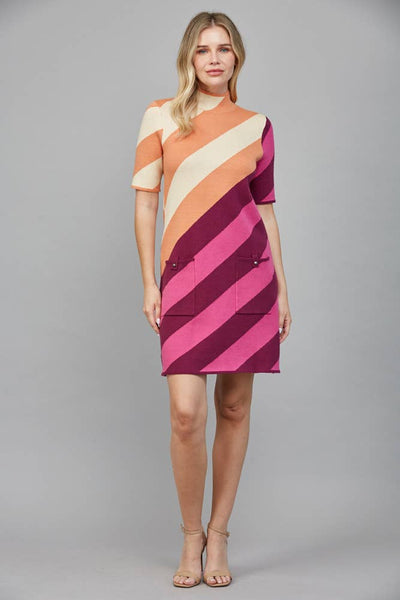 Diagonal Stripe Dress