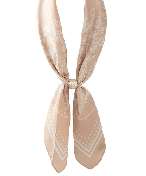 Beige Pearl Paisley Scarf