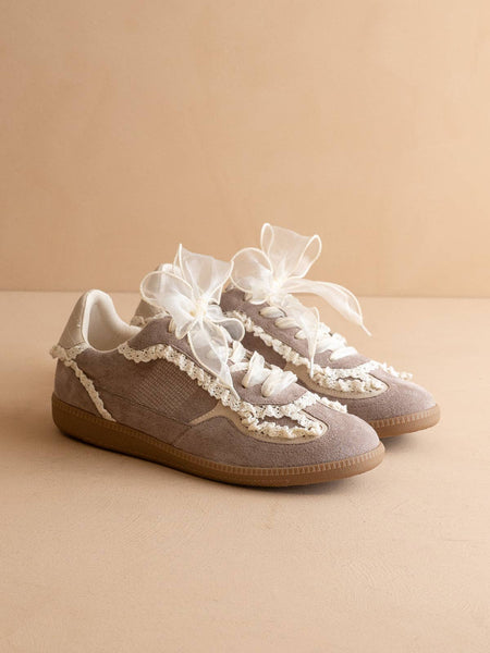 The April |Lace-Trimmed Retro Sneaker