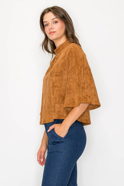 Camel Suede Top