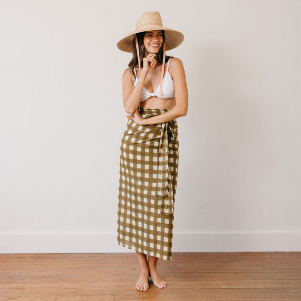 Sunshine Tienda Painted Gingham Tie Sarong