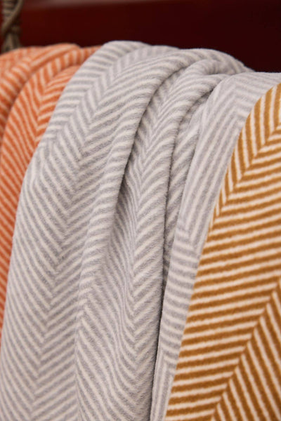 ChappyWrap - Harborview Herringbone Light Grey Blanket: Midi