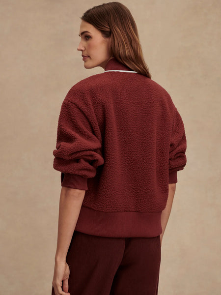 Varley Hasley Fleece Jacket New Maroon