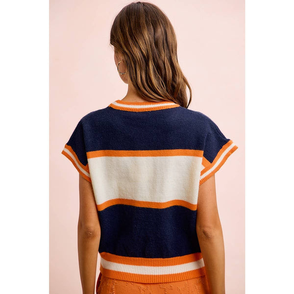 Navy/Orange Gameday Top