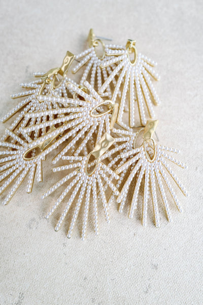 Pearl Sunburst Earrings