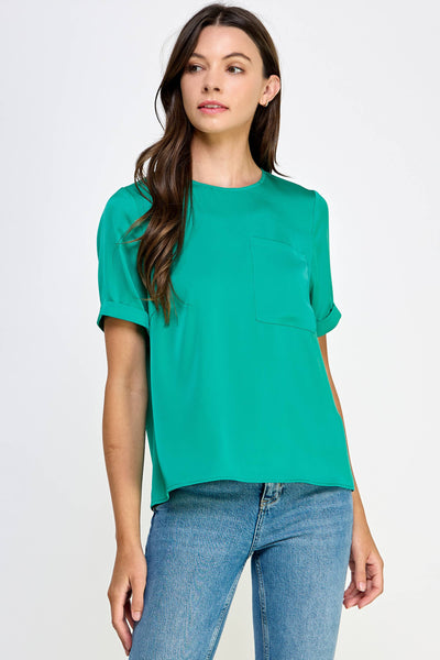 Satin Tee :: Turquoise