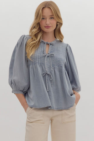 Beth Chambray Top