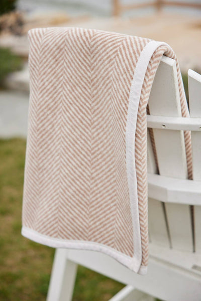 ChappyWrap - Harborview Herringbone Tan Blanket: Midi