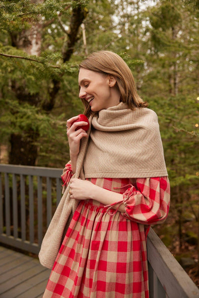 ChappyWrap - Bayside Herringbone Shawl - Wheat