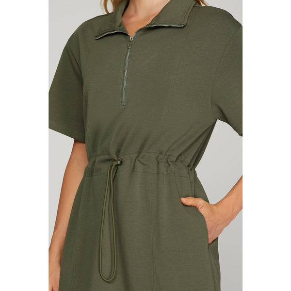 Olive Scuba Knit Dress