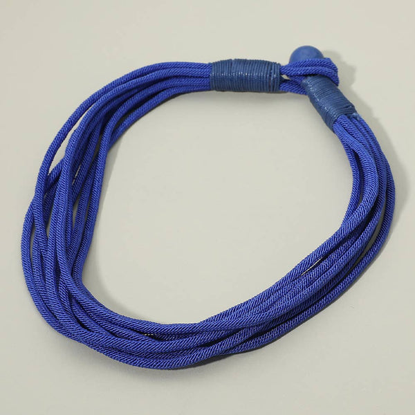 Multi Strand Cord Necklace: Blue