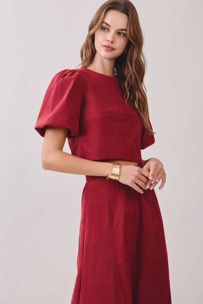 Cranberry Cropped Top