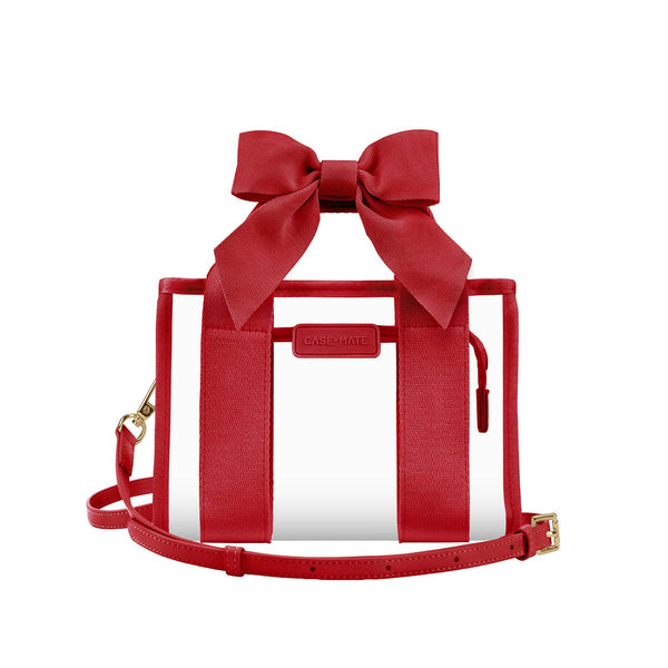 Case-Mate Clear Stadium Bag: Varsity Red Bow