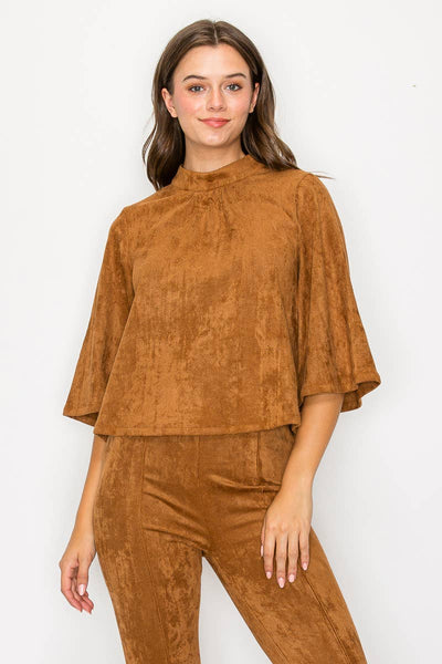 Camel Suede Top