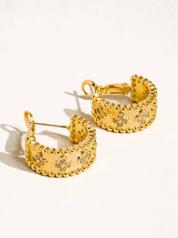 Ismaël Vintage Floral Hoop Earring