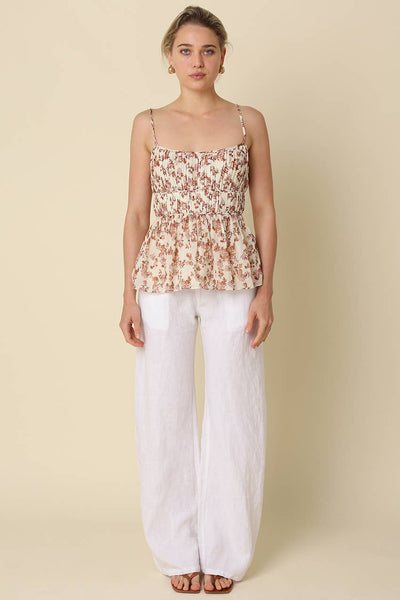 Carina White Linen Pant