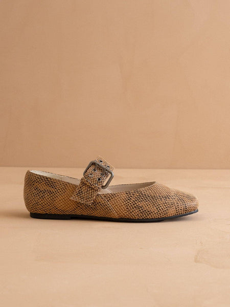 The Soho | Taupe Snake Ballet Flat