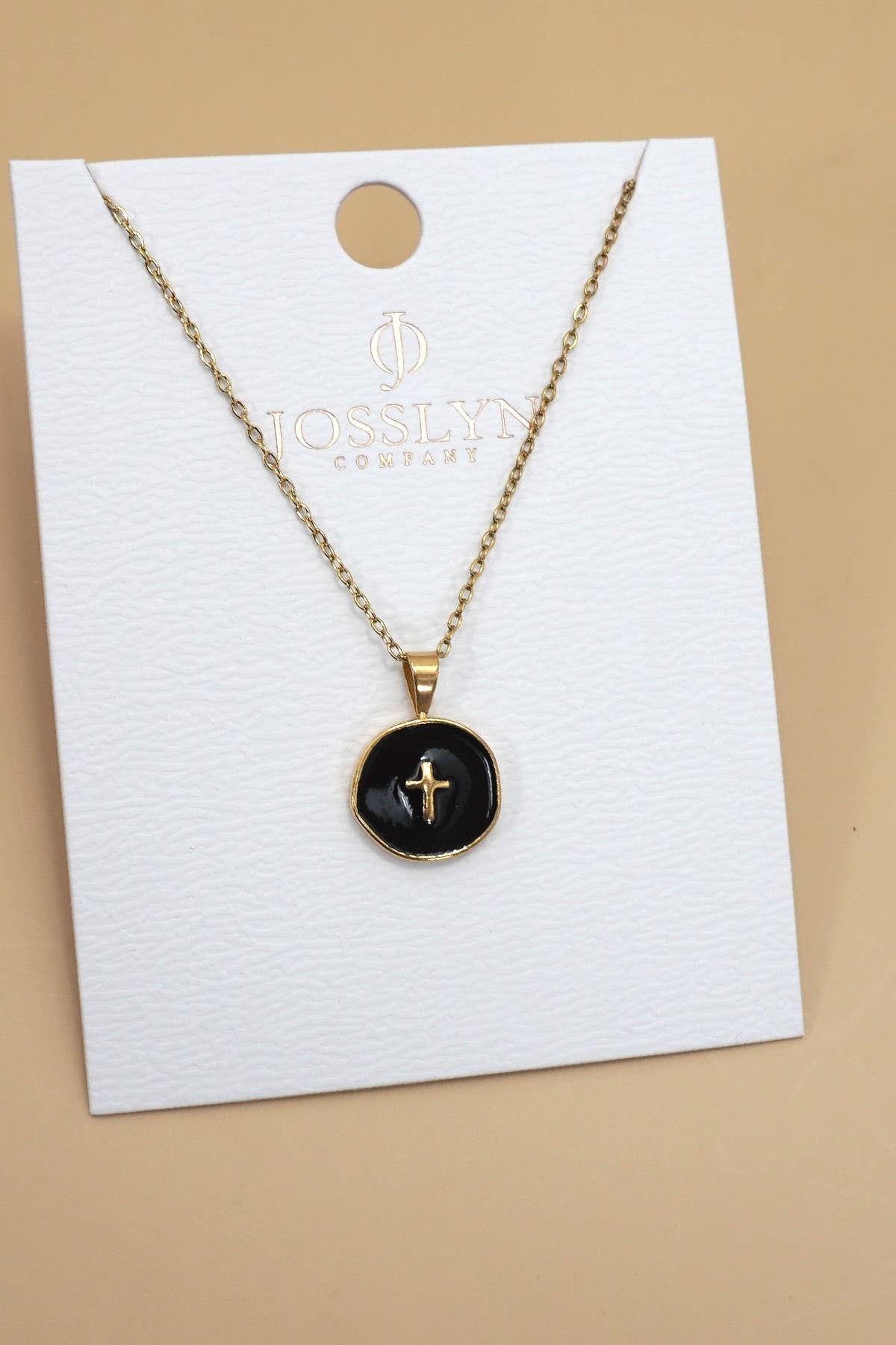 Black Cross Tarnish Free Necklace