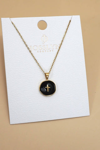 Black Cross Tarnish Free Necklace