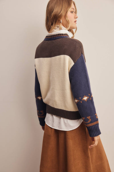 Triple Crown Intarsia Sweater