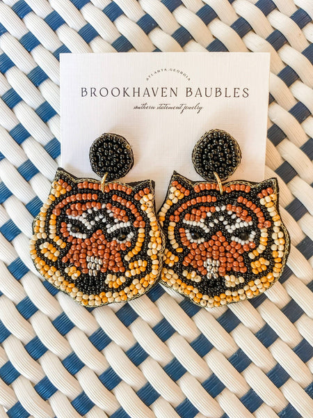 Tiger Beaded Earrings