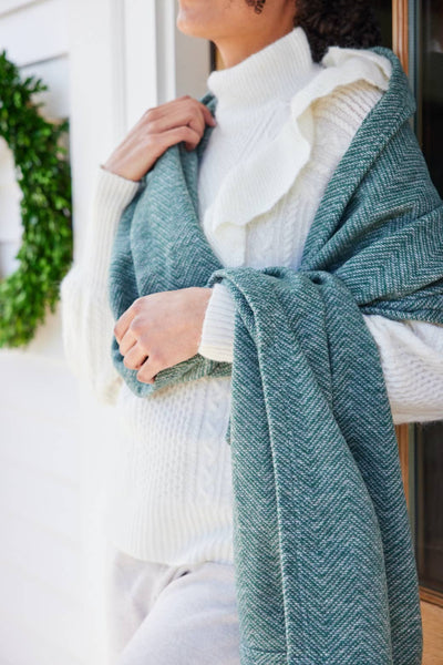 ChappyWrap - Bayside Herringbone Shawl - Evergreen