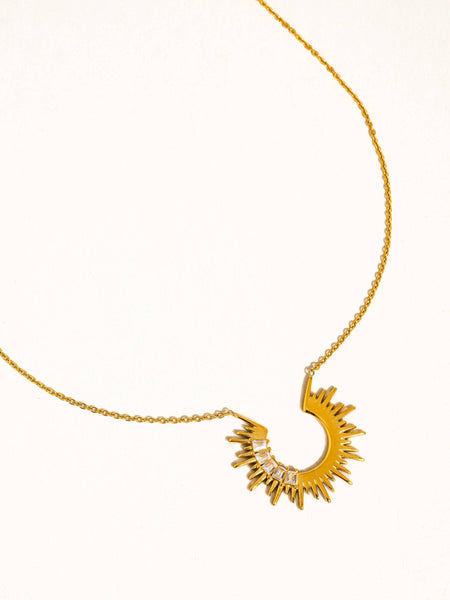 Solange Sunburst CZ Necklace